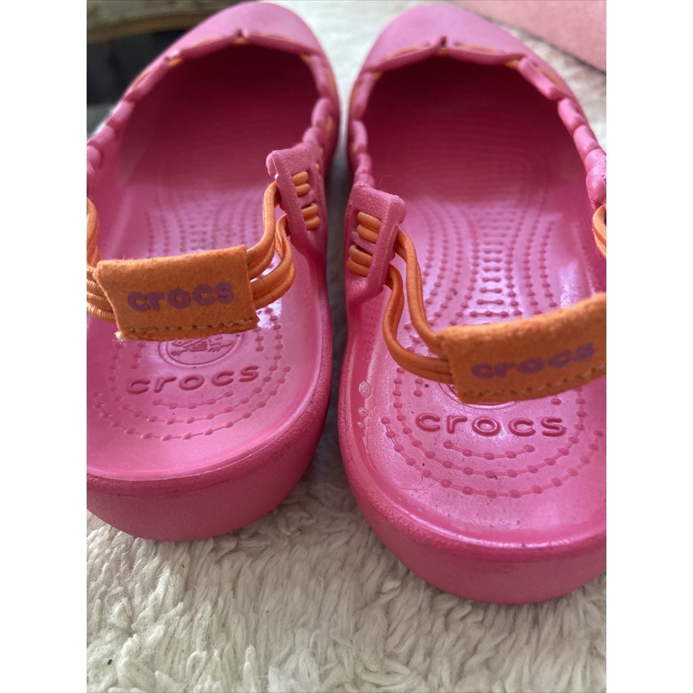 CROCS Shallow Toe Sling Back Shoe Womens Size 8 Pink Very Clean. - Picture 6 of 7